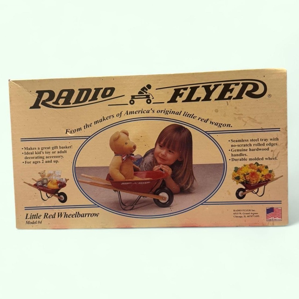 NIB l Radio Flyer Little Red Wheelbarrow Model #4 Toy/Kitch Planter
